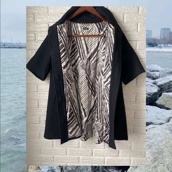 Marc Ecko Black Short Sleeve Coat - Picture 2 of 3